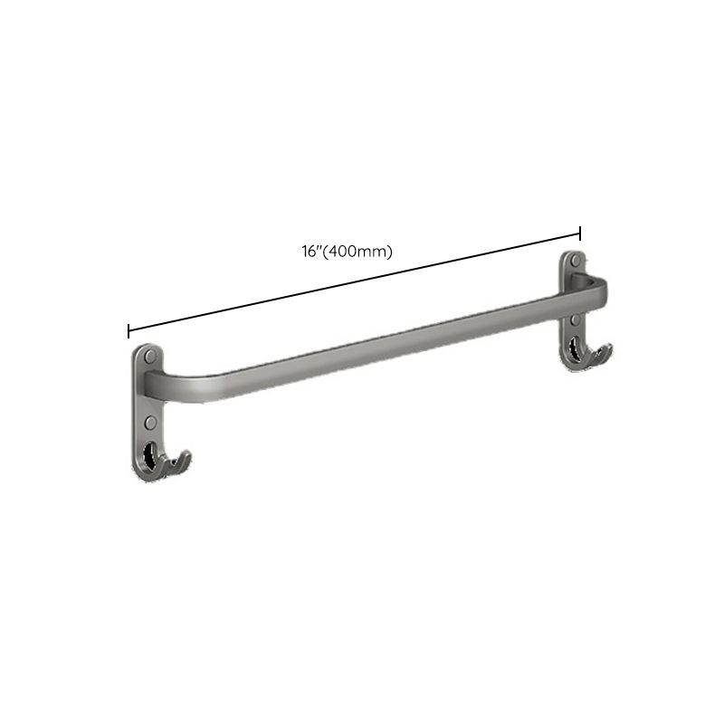 2-Piece Modern Bath Hardware Set in Aluminum Matte Gray Towel Bar Clearhalo 'Bathroom Hardware Sets' 'Bathroom Hardware' 'Bathroom Remodel & Bathroom Fixtures' 'bathroom_hardware_sets' 'Home Improvement' 'home_improvement' 'home_improvement_bathroom_hardware_sets' 1200x1200_2cc06ccc-afb3-481d-a5d9-0bddaaa206c2