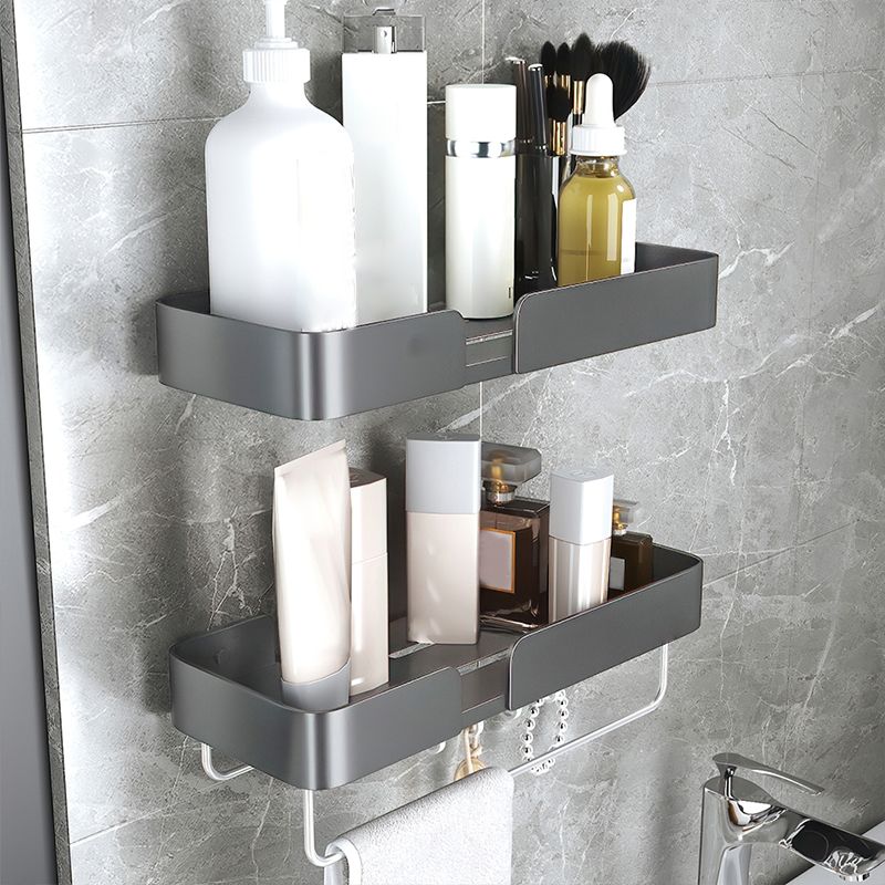 3 Piece Modern Bathroom Hardware Set Aluminum Bath Shelf in Grey Clearhalo 'Bathroom Hardware Sets' 'Bathroom Hardware' 'Bathroom Remodel & Bathroom Fixtures' 'bathroom_hardware_sets' 'Home Improvement' 'home_improvement' 'home_improvement_bathroom_hardware_sets' 1200x1200_2cca903f-7d33-4e5e-9c03-f65c643a9e06