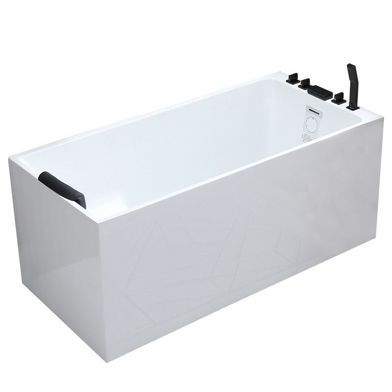 Acrylic Soaking Tub with Left Drain in White Rectangle Freestanding Bathtub Clearhalo 'Bathroom Remodel & Bathroom Fixtures' 'Bathtubs' 'Home Improvement' 'home_improvement' 'home_improvement_bathtubs' 'Showers & Bathtubs' 1200x1200_2ce422fe-ea82-46e6-98e5-c18e0c971bcd