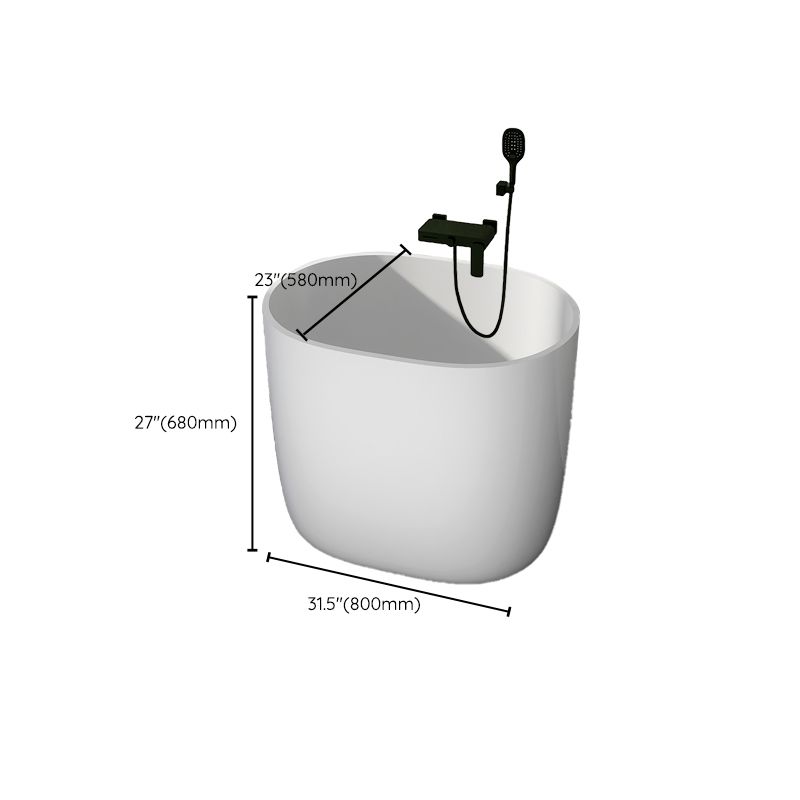 Modern Acrylic Ellipse White Bathtub Back to Wall with Drain Bath Tub Clearhalo 'Bathroom Remodel & Bathroom Fixtures' 'Bathtubs' 'Home Improvement' 'home_improvement' 'home_improvement_bathtubs' 'Showers & Bathtubs' 1200x1200_2cf15aba-c9d2-4aeb-93a7-4cd3a1b6b691