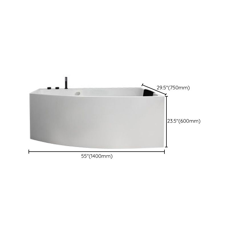 Modern Corner White Bathtub Back to Wall with Drain Bath Tub Clearhalo 'Bathroom Remodel & Bathroom Fixtures' 'Bathtubs' 'Home Improvement' 'home_improvement' 'home_improvement_bathtubs' 'Showers & Bathtubs' 1200x1200_2cf6f74b-61ea-4cb5-8875-b728a9de31af