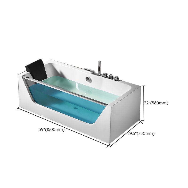 Contemporary Acrylic Back to Wall Bathtub Rectangle Air/Whirlpool/Soaking Bathtub Clearhalo 'Bathroom Remodel & Bathroom Fixtures' 'Bathtubs' 'Home Improvement' 'home_improvement' 'home_improvement_bathtubs' 'Showers & Bathtubs' 1200x1200_2d219974-2b5a-4a13-86ab-59816b538a09