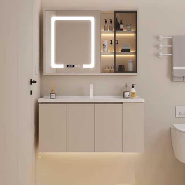 Modern Style Wall Mount Vanity Set Wooden with Doors for Bathroom Clearhalo 'Bathroom Remodel & Bathroom Fixtures' 'Bathroom Vanities' 'bathroom_vanities' 'Home Improvement' 'home_improvement' 'home_improvement_bathroom_vanities' 1200x1200_2d479cbf-db03-4786-a0ba-2bf3ffc7c59f