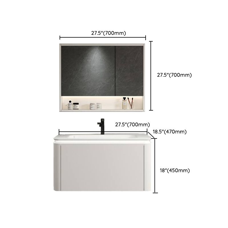 Wall Mounted Bathroom Vanity Mirror Drawer Single Sink Wood Rectangular in White Clearhalo 'Bathroom Remodel & Bathroom Fixtures' 'Bathroom Vanities' 'bathroom_vanities' 'Home Improvement' 'home_improvement' 'home_improvement_bathroom_vanities' 1200x1200_2d520395-30bb-4b6f-92be-cf4592ec9f05