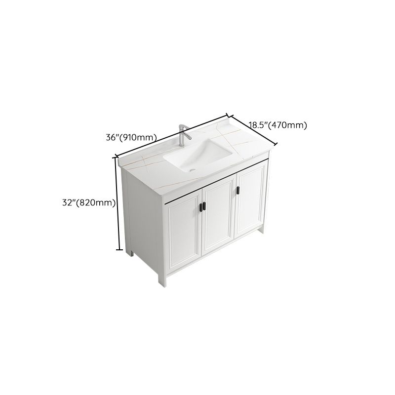 Freestanding Bathroom Vanity Single Sink White Modern Rectangular Vanity Set Clearhalo 'Bathroom Remodel & Bathroom Fixtures' 'Bathroom Vanities' 'bathroom_vanities' 'Home Improvement' 'home_improvement' 'home_improvement_bathroom_vanities' 1200x1200_2d773c1f-f028-4777-afd4-4adc042936df