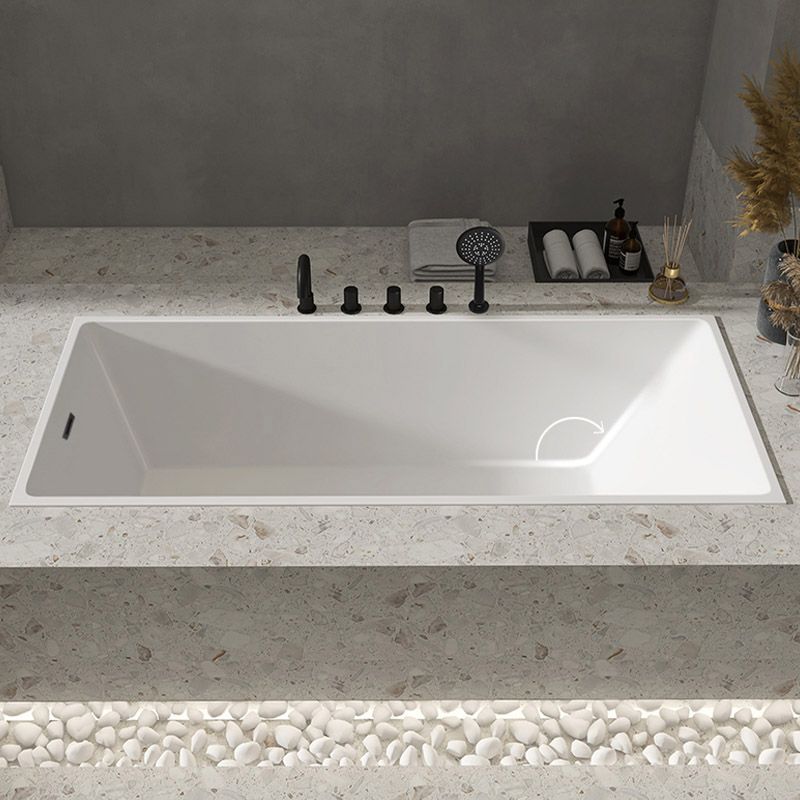 Modern White Embedded Bathtub Acrylic Rectangle with Drain Bath Tub Clearhalo 'Bathroom Remodel & Bathroom Fixtures' 'Bathtubs' 'Home Improvement' 'home_improvement' 'home_improvement_bathtubs' 'Showers & Bathtubs' 1200x1200_2dc18363-9887-4c51-b981-f4a91bd05a0d