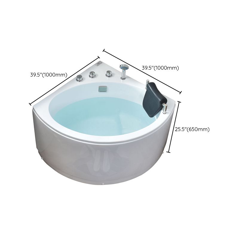 Acrylic Soaking Bathtub Antique Finish Back to Wall Corner Bath Tub Clearhalo 'Bathroom Remodel & Bathroom Fixtures' 'Bathtubs' 'Home Improvement' 'home_improvement' 'home_improvement_bathtubs' 'Showers & Bathtubs' 1200x1200_2dc1c54c-fc8f-4153-8e2a-2dcf053e7ffc