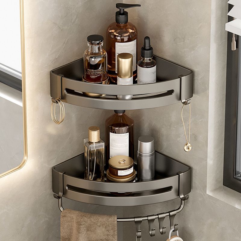 Contemporary Aluminum Bathroom Accessory Set Gray Bath Shelf Clearhalo 'Bathroom Hardware Sets' 'Bathroom Hardware' 'Bathroom Remodel & Bathroom Fixtures' 'bathroom_hardware_sets' 'Home Improvement' 'home_improvement' 'home_improvement_bathroom_hardware_sets' 1200x1200_2dd4c1ba-c25d-430c-8ae5-9ee50efce8fd