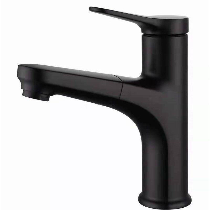 Modern Style Vessel Sink Faucet Lever Handle Copper Retractable Low Arc Vessel Faucet Clearhalo 'bathroom_sink_faucets' 'Conjunta de Baño y Conjunta de Grifo' 'Coronamiento de Baño y Dispositivo de Baño' 'Grifo del lavabo del baño' 'Hogar' 'home_improvement' 'home_improvement_bathroom_sink_faucets' 'Mejoras para el hogar' 1200x1200_2ddad83b-8367-4cdd-84eb-b0737b0b3da1