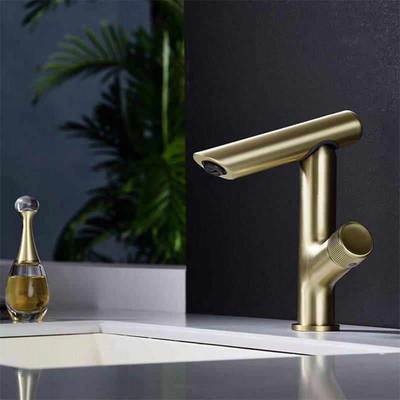 Glam Vessel Sink Faucet Brass Knob Handle Swivel Spout Bathroom Faucet Clearhalo 'Bathroom Remodel & Bathroom Fixtures' 'Bathroom Sink Faucets' 'Bathroom Sinks & Faucet Components' 'bathroom_sink_faucets' 'Home Improvement' 'home_improvement' 'home_improvement_bathroom_sink_faucets' 1200x1200_2dde02bf-4185-4152-940f-46f5ef3c50e9