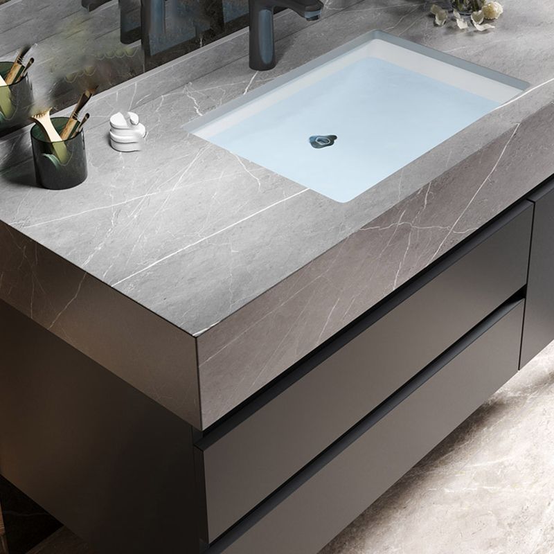 Bathroom Vanity Set Ceramic Rectangular Drawers Wall Mounted Vanity Sink Clearhalo 'Bathroom Remodel & Bathroom Fixtures' 'Bathroom Vanities' 'bathroom_vanities' 'Home Improvement' 'home_improvement' 'home_improvement_bathroom_vanities' 1200x1200_2de4c83a-3883-4d48-acb3-b3b744006f8f