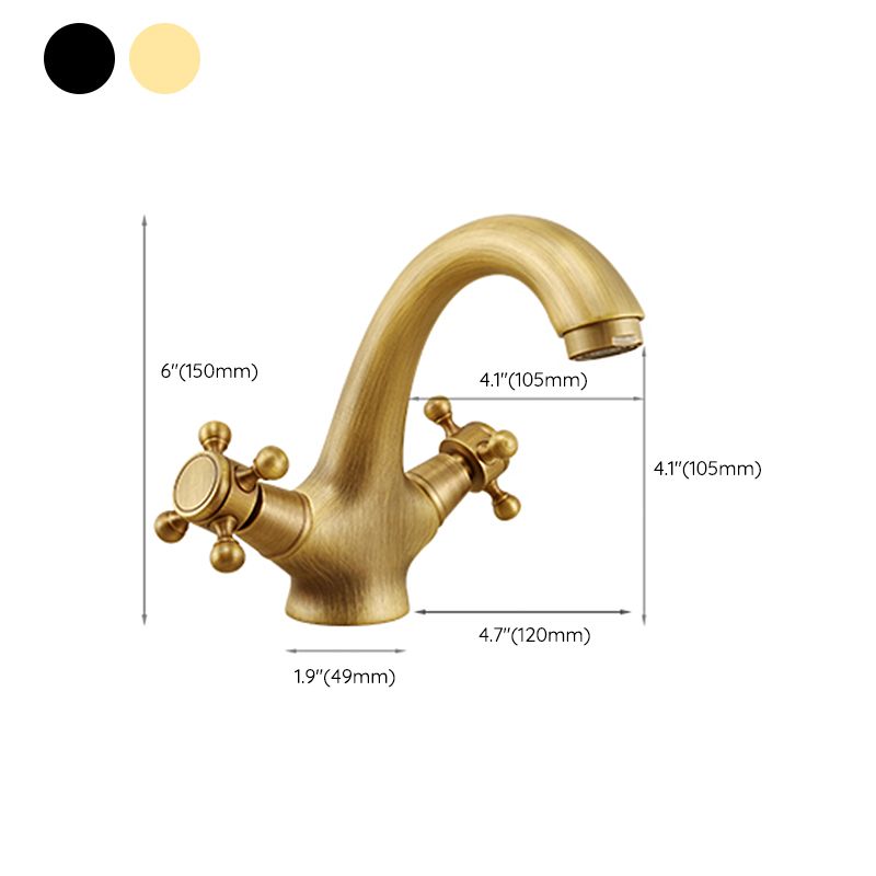 Glam Vessel Faucet 1 Hole Bathroom Faucet with 2 Cross Handles Clearhalo 'bathroom_sink_faucets' 'Conjuntos de Torneiras de Lavatório e Banheiro' 'home_improvement' 'home_improvement_bathroom_sink_faucets' 'Mobiliário Doméstico' 'Página inicial' 'Renovação e equipamento de casa de banho' 'Torneira para lavatório de banheiro' 1200x1200_2ded1b01-6b69-47f2-8342-d5ae08fda032