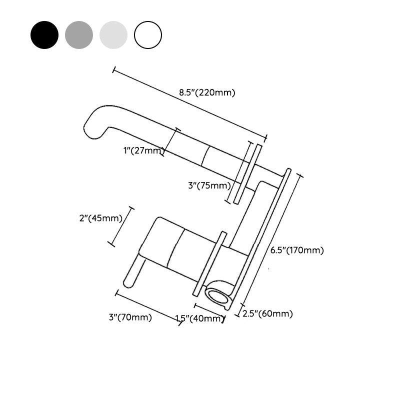 Single Handle Bathroom Faucet Modern Wall Mounted Widespread Lavatory Faucet Clearhalo 'bathroom_sink_faucets' 'Conjunta de Baño y Conjunta de Grifo' 'Coronamiento de Baño y Dispositivo de Baño' 'Grifo del lavabo del baño' 'Hogar' 'home_improvement' 'home_improvement_bathroom_sink_faucets' 'Mejoras para el hogar' 1200x1200_2deefbd3-5f86-4854-a8f3-67c0777f3fe2