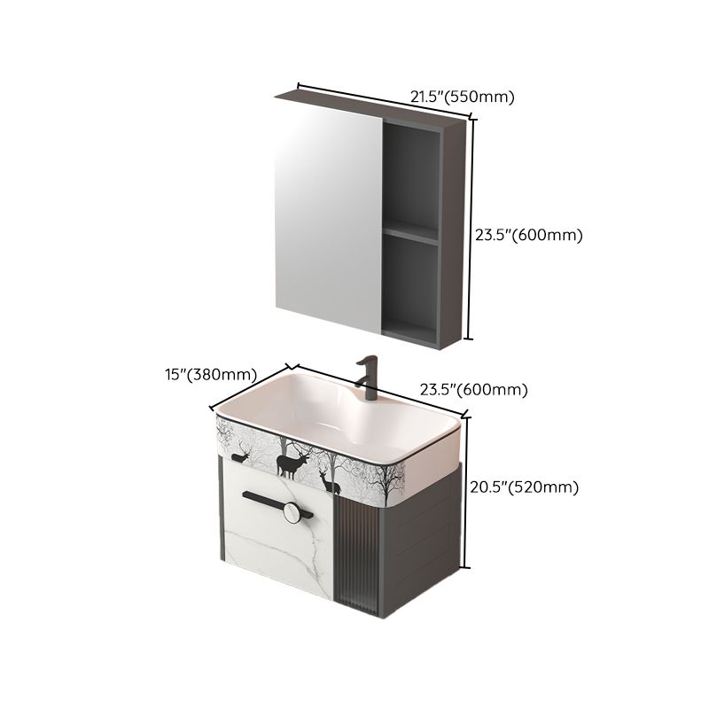 Modern Wall Mount Sink Vanity Gray Metal Base Single-Sink Rectangular Vanity Set Clearhalo 'Bathroom Remodel & Bathroom Fixtures' 'Bathroom Vanities' 'bathroom_vanities' 'Home Improvement' 'home_improvement' 'home_improvement_bathroom_vanities' 1200x1200_2df9680e-25d3-44a6-a4fd-18f7332f988e