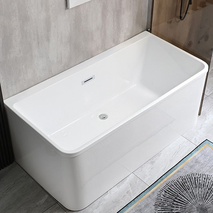 Back to Wall Soaking Bathtub Modern Rectangular Antique Finish Bath Tub Clearhalo 'Bathroom Remodel & Bathroom Fixtures' 'Bathtubs' 'Home Improvement' 'home_improvement' 'home_improvement_bathtubs' 'Showers & Bathtubs' 1200x1200_2e071617-657e-4fd0-a9f8-c19be80cbe83