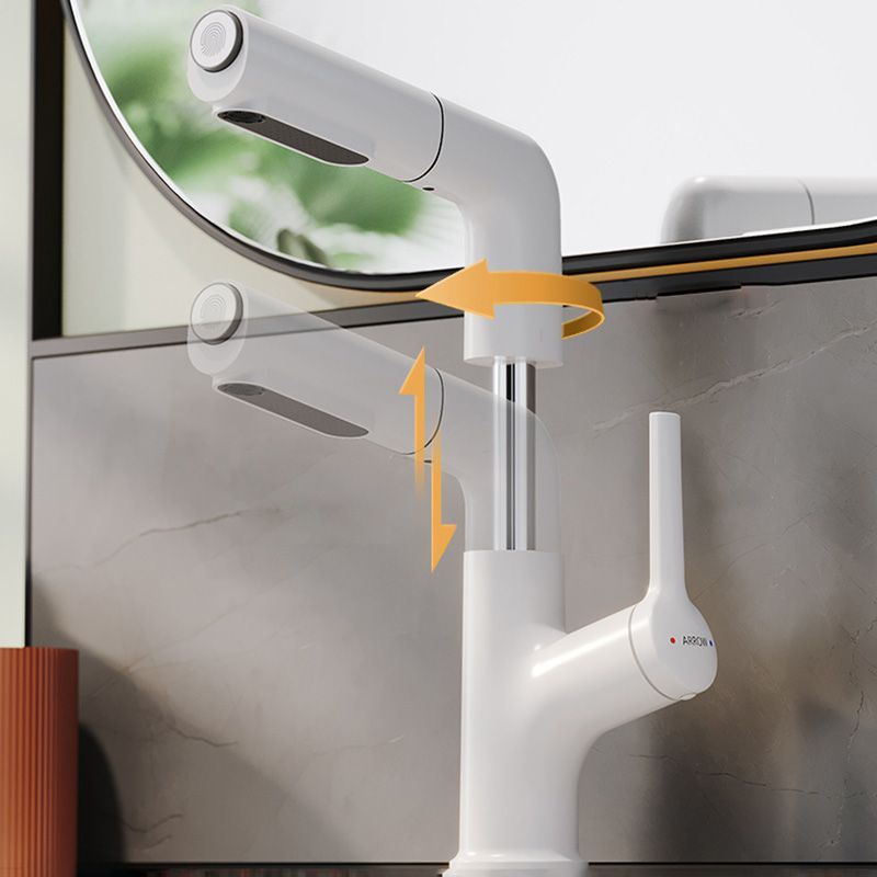 Contemporary Vessel Faucet Lever Handle Swivel Spout Vessel Sink Bathroom Faucet Clearhalo 'Accueil' 'Amélioration Domiciliaire' 'bathroom_sink_faucets' 'Ensembles de Lavabo & de Robinet de Toilette' 'home_improvement' 'home_improvement_bathroom_sink_faucets' 'Robinet de Lavabo de Salle de Bain' 'Rénovation et Équipement de Salle de Bain' 1200x1200_2e0bbdca-fbde-4c4b-9742-6103c6b118b6