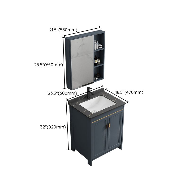 Freestanding Bathroom Vanity Single-Sink Glam Metal Base Rectangular Vanity Set Clearhalo 'Bathroom Remodel & Bathroom Fixtures' 'Bathroom Vanities' 'bathroom_vanities' 'Home Improvement' 'home_improvement' 'home_improvement_bathroom_vanities' 1200x1200_2e185724-15d7-4223-8ec9-658178d22574