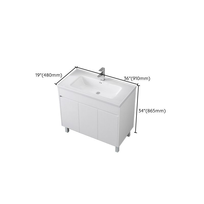 Rectangular Freestanding Bathroom Vanity White Modern Single-Sink Vanity Set Clearhalo 'Bathroom Remodel & Bathroom Fixtures' 'Bathroom Vanities' 'bathroom_vanities' 'Home Improvement' 'home_improvement' 'home_improvement_bathroom_vanities' 1200x1200_2e1f4326-e43b-44fb-8f22-03d91ce0eaf4