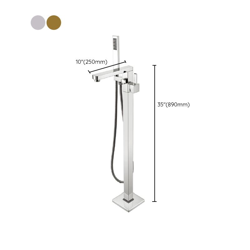 Modern Freestanding Tub Faucet Copper One Handle Floor Mounted Freestanding Bathtub Faucet Clearhalo 'Bathroom Remodel & Bathroom Fixtures' 'Bathtub Faucets' 'bathtub_faucets' 'Home Improvement' 'home_improvement' 'home_improvement_bathtub_faucets' 1200x1200_2e21d1ae-e0ef-44c3-9ab5-368e86ebd8f6