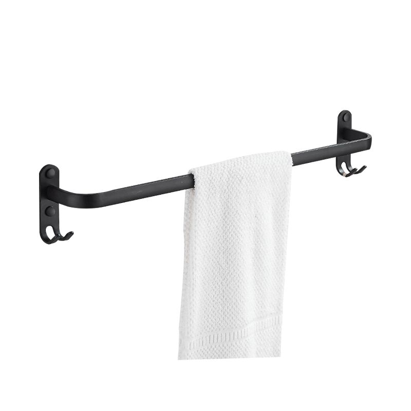 Modern Black Aluminum Bath Hardware Set Towel Bar Bathroom Hardware Clearhalo 'Bathroom Hardware Sets' 'Bathroom Hardware' 'Bathroom Remodel & Bathroom Fixtures' 'bathroom_hardware_sets' 'Home Improvement' 'home_improvement' 'home_improvement_bathroom_hardware_sets' 1200x1200_2e291349-a6c2-46a3-80e1-ae7839716c09