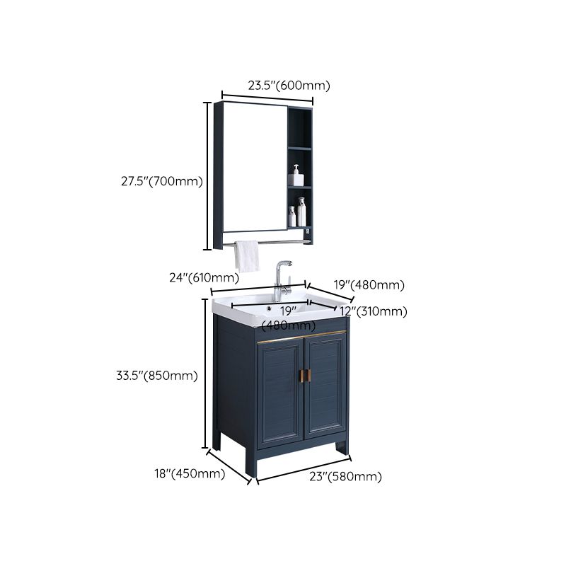 Modern Bathroom Vanity Set Single Freestanding 2 Doors Rectangular Sink Vanity Clearhalo 'Bathroom Remodel & Bathroom Fixtures' 'Bathroom Vanities' 'bathroom_vanities' 'Home Improvement' 'home_improvement' 'home_improvement_bathroom_vanities' 1200x1200_2e3a637d-adab-458d-987e-53742e953388