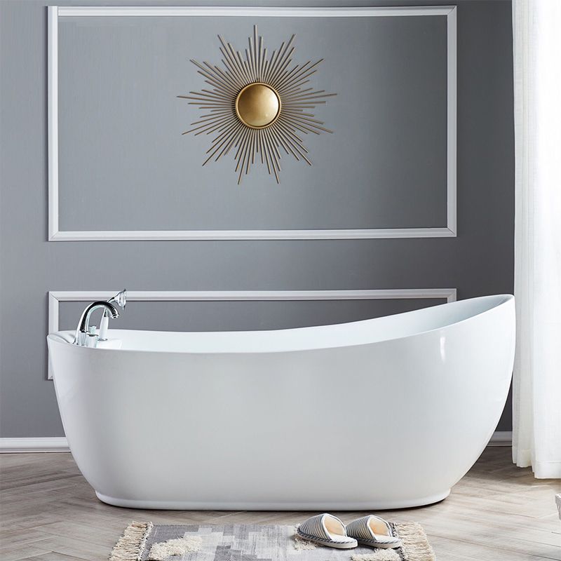 Modern Style Freestanding Bath Tub Acrylic Free Form Bathtub in White Clearhalo 'Bathroom Remodel & Bathroom Fixtures' 'Bathtubs' 'Home Improvement' 'home_improvement' 'home_improvement_bathtubs' 'Showers & Bathtubs' 1200x1200_2e490671-2225-4285-91b7-29e4f405da24