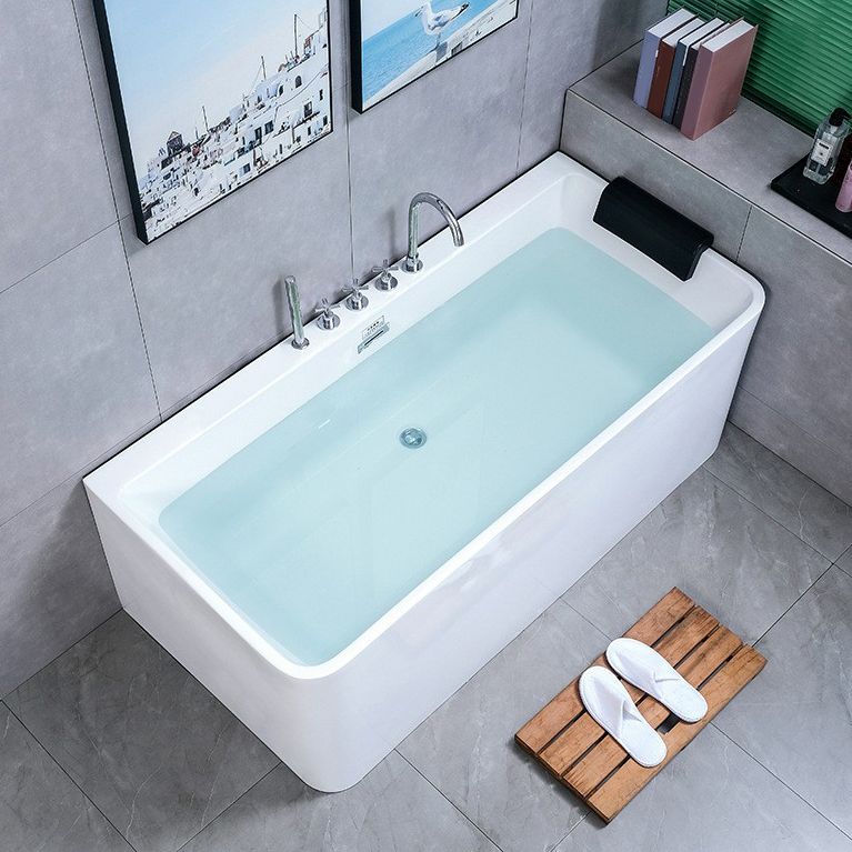 Contemporary Stand Alone Tub with Drain Bathroom White Acrylic Bathtub Clearhalo 'Bathroom Remodel & Bathroom Fixtures' 'Bathtubs' 'Home Improvement' 'home_improvement' 'home_improvement_bathtubs' 'Showers & Bathtubs' 1200x1200_2e5f8635-76f6-49f4-86ca-81c203dd0431