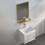 Single Sink Vanity Set Mirror Wall Mount Metal Frame Rectangle Bath Vanity with 2 Doors Clearhalo 'Bathroom Remodel & Bathroom Fixtures' 'Bathroom Vanities' 'bathroom_vanities' 'Home Improvement' 'home_improvement' 'home_improvement_bathroom_vanities' 1200x1200_2e6bade7-0587-4fc2-88a8-d2ce8114896b