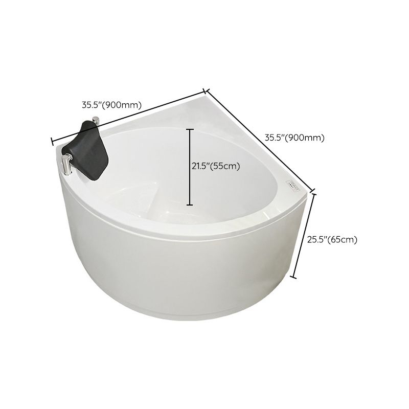 Modern Corner White Bath Acrylic Soaking Center-Back Bathtub Clearhalo 'Bathroom Remodel & Bathroom Fixtures' 'Bathtubs' 'Home Improvement' 'home_improvement' 'home_improvement_bathtubs' 'Showers & Bathtubs' 1200x1200_2e9b792c-83de-438d-9025-bc05f81ab63d