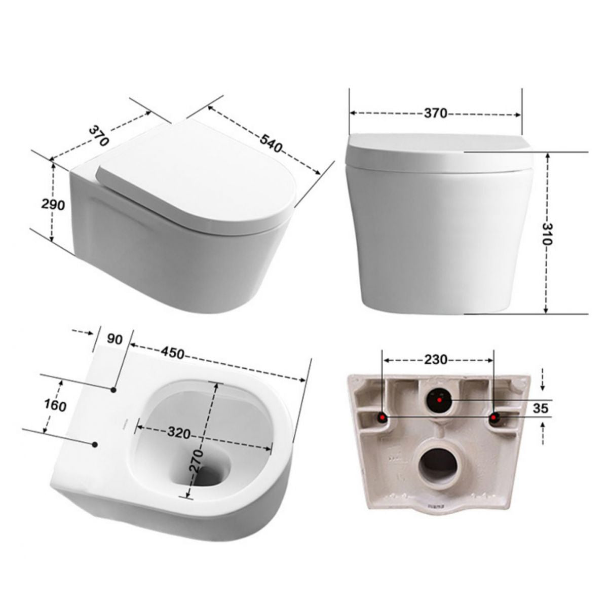 Contemporary Toilet Bowl One Piece Toilet Wall Mount Porcelain Flush Toilet Clearhalo 'Bathroom Remodel & Bathroom Fixtures' 'Home Improvement' 'home_improvement' 'home_improvement_toilets' 'Toilets & Bidets' 'Toilets' 1200x1200_2ed81d6e-ba57-497d-a2b2-ac5c97f22013