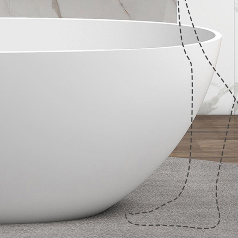 Modern Stone Oval Bath Tub Soaking Stand Alone Tub with Drain Clearhalo 'Bathroom Remodel & Bathroom Fixtures' 'Bathtubs' 'Home Improvement' 'home_improvement' 'home_improvement_bathtubs' 'Showers & Bathtubs' 1200x1200_2ef0dae6-8679-4878-bea6-4f23fbe33f65