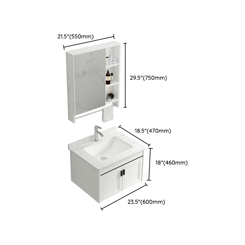 White Modern Single-Sink Wall Mount Open Console with Sink Set Clearhalo 'Bathroom Remodel & Bathroom Fixtures' 'Bathroom Vanities' 'bathroom_vanities' 'Home Improvement' 'home_improvement' 'home_improvement_bathroom_vanities' 1200x1200_2efc2549-0780-4b87-b034-178451fa6fda