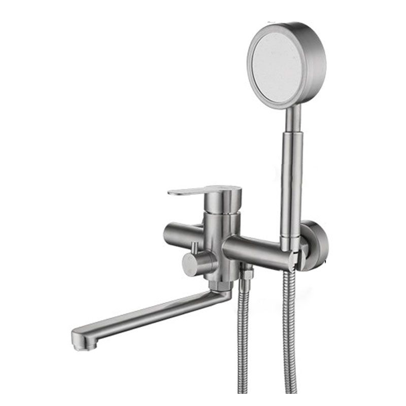 Bathroom Bathtub Faucet Rod Handle Handheld Shower Head Bathtub Faucet Clearhalo 'Bathroom Remodel & Bathroom Fixtures' 'Bathtub Faucets' 'bathtub_faucets' 'Home Improvement' 'home_improvement' 'home_improvement_bathtub_faucets' 1200x1200_2f000fcd-cfee-4fbb-9332-9854a04f3382