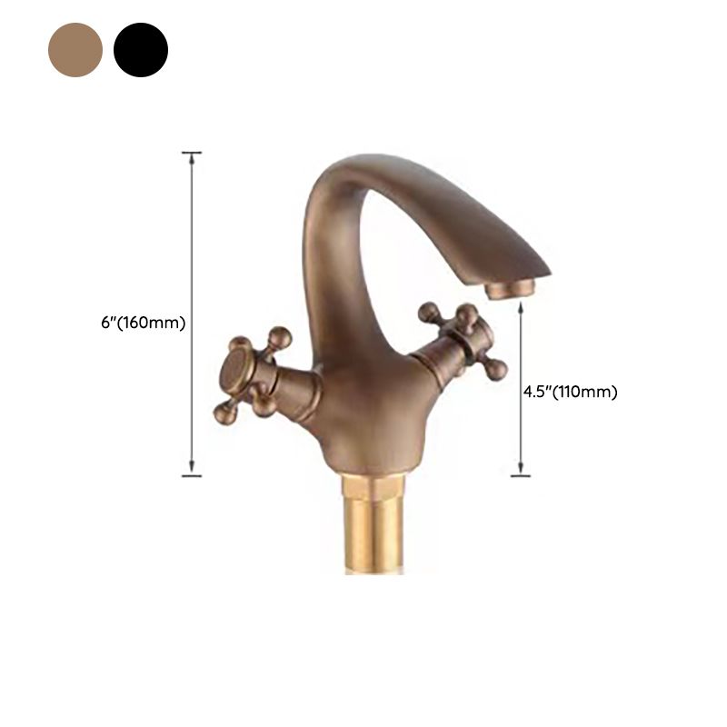 Glam Centerset Faucet 1 Hole Sink Faucet with 2 Cross Handles Clearhalo 'bathroom_sink_faucets' 'Conjunta de Baño y Conjunta de Grifo' 'Coronamiento de Baño y Dispositivo de Baño' 'Grifo del lavabo del baño' 'Hogar' 'home_improvement' 'home_improvement_bathroom_sink_faucets' 'Mejoras para el hogar' 1200x1200_2f115ded-1d77-4c3a-8c69-679b784034c6