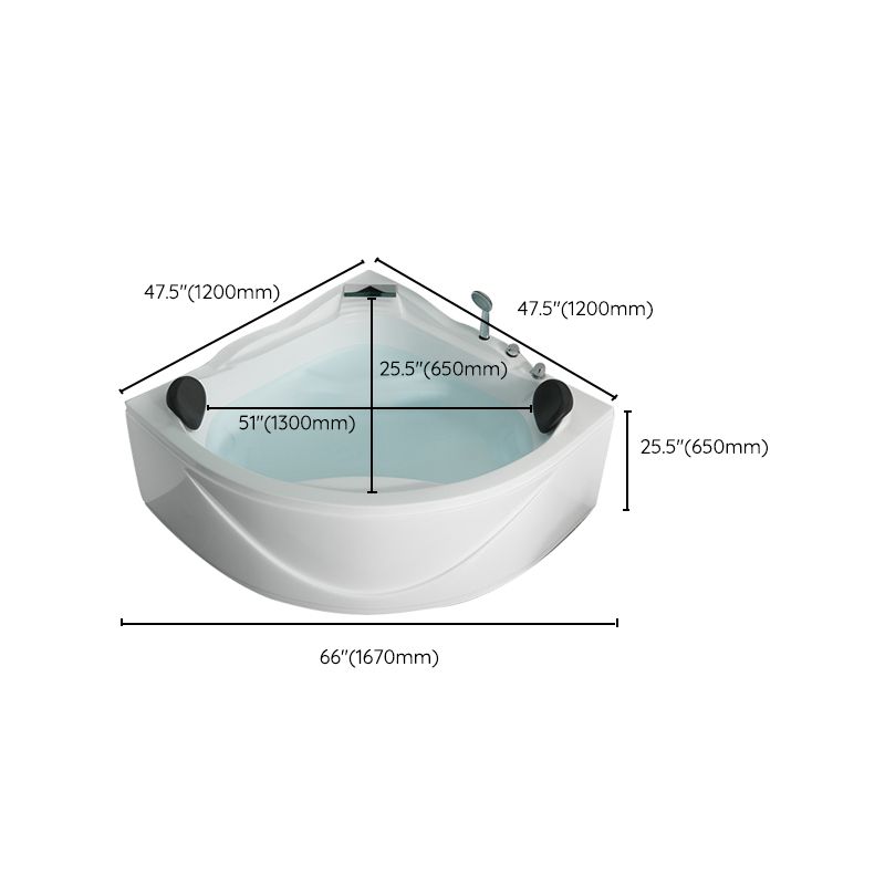 Bathroom Corner Bath Tub Acrylic Modern Bathtub with Drain and Overflow Trim Clearhalo 'Bathroom Remodel & Bathroom Fixtures' 'Bathtubs' 'Home Improvement' 'home_improvement' 'home_improvement_bathtubs' 'Showers & Bathtubs' 1200x1200_2f188a6e-a293-423b-8de4-509b95a55730