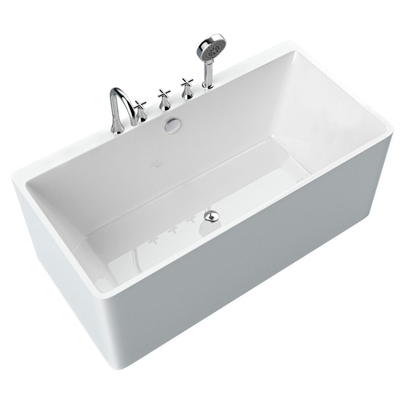 Rectangular Acrylic Soaking Bathtub Antique Finish Back to Wall Bath Tub Clearhalo 'Bathroom Remodel & Bathroom Fixtures' 'Bathtubs' 'Home Improvement' 'home_improvement' 'home_improvement_bathtubs' 'Showers & Bathtubs' 1200x1200_2f290df3-3883-49a7-9c1a-43bb32805538