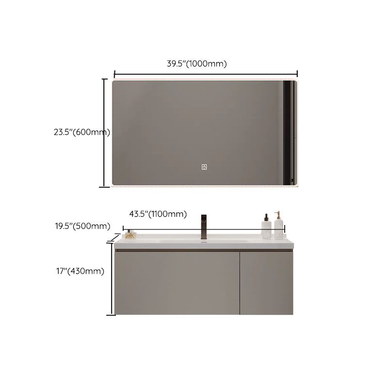 Single Sink Bathroom Vanity Set Overflow Wood Frame Wall Mounted with Drawer Clearhalo 'Bathroom Remodel & Bathroom Fixtures' 'Bathroom Vanities' 'bathroom_vanities' 'Home Improvement' 'home_improvement' 'home_improvement_bathroom_vanities' 1200x1200_2f403993-b7a6-4cae-a395-426aded2a155