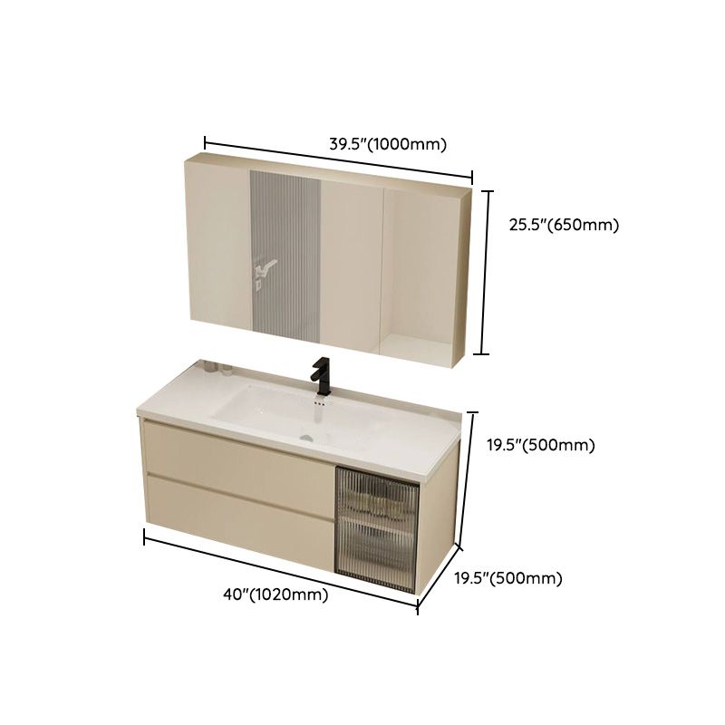 Modern Bathroom Sink Vanity Ceramic Top Wall Mount with Soft Close Door Clearhalo 'Bathroom Remodel & Bathroom Fixtures' 'Bathroom Vanities' 'bathroom_vanities' 'Home Improvement' 'home_improvement' 'home_improvement_bathroom_vanities' 1200x1200_2f538916-39b6-4f04-b0aa-7e0e506050a7