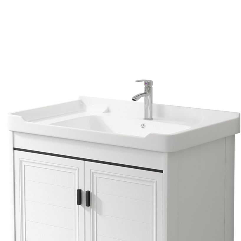 Modern White Sink Vanity Ceramic Single Rectangular Bath Vanity Clearhalo 'Bathroom Remodel & Bathroom Fixtures' 'Bathroom Vanities' 'bathroom_vanities' 'Home Improvement' 'home_improvement' 'home_improvement_bathroom_vanities' 1200x1200_2f8eb56c-5666-4200-b236-7acc99ddd740