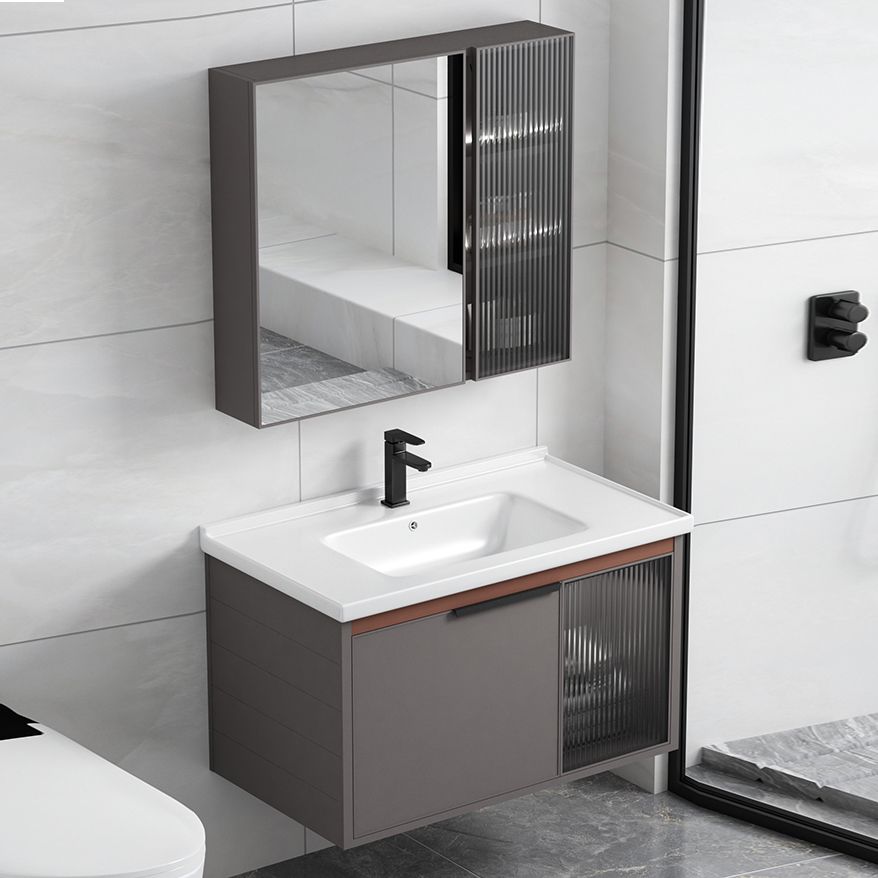 Metal Base Sink Vanity Modern Single-Sink Rectangular Wall Mount Vanity Sink Clearhalo 'Bathroom Remodel & Bathroom Fixtures' 'Bathroom Vanities' 'bathroom_vanities' 'Home Improvement' 'home_improvement' 'home_improvement_bathroom_vanities' 1200x1200_2fb8b6cc-8874-48ab-a9b1-60e4b80418b6