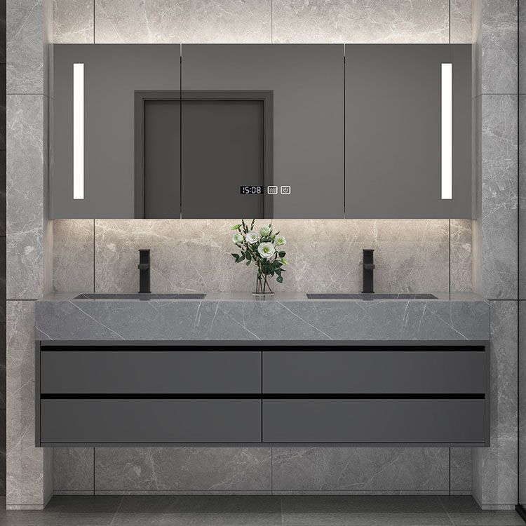Wall Mount Mirror Included Sink Vanity for Bathroom with Faucet Drawers Clearhalo 'Bathroom Remodel & Bathroom Fixtures' 'Bathroom Vanities' 'bathroom_vanities' 'Home Improvement' 'home_improvement' 'home_improvement_bathroom_vanities' 1200x1200_2fc54ae3-1130-444d-b373-f303b5fb174c