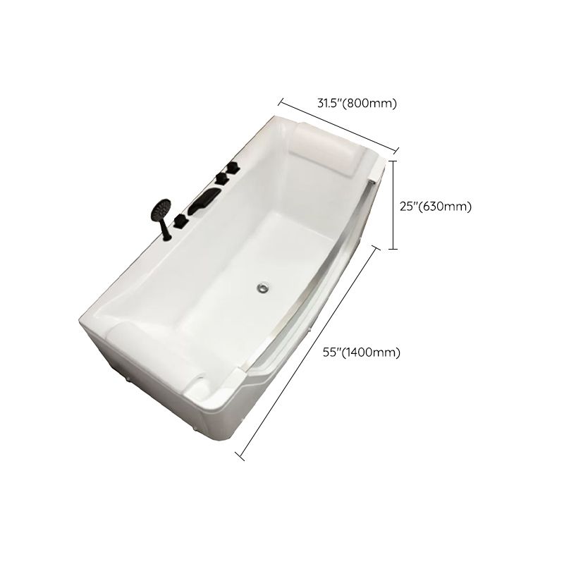 Modern Rectangle Acrylic Bathtub Back to Wall with Massage Device Clearhalo 'Bathroom Remodel & Bathroom Fixtures' 'Bathtubs' 'Home Improvement' 'home_improvement' 'home_improvement_bathtubs' 'Showers & Bathtubs' 1200x1200_2fc674bc-ae27-424a-8221-e9b70cb3ad73