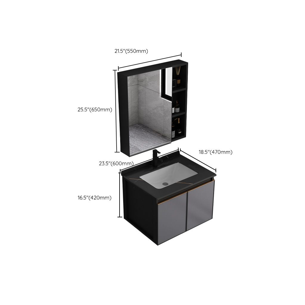 Metal Base Modern Bathroom Vanity Wall Mount Single-Sink Rectangular Vanity Set Clearhalo 'Bathroom Remodel & Bathroom Fixtures' 'Bathroom Vanities' 'bathroom_vanities' 'Home Improvement' 'home_improvement' 'home_improvement_bathroom_vanities' 1200x1200_300bd7a2-dac2-4ed9-868b-d0a34b3c2ee1