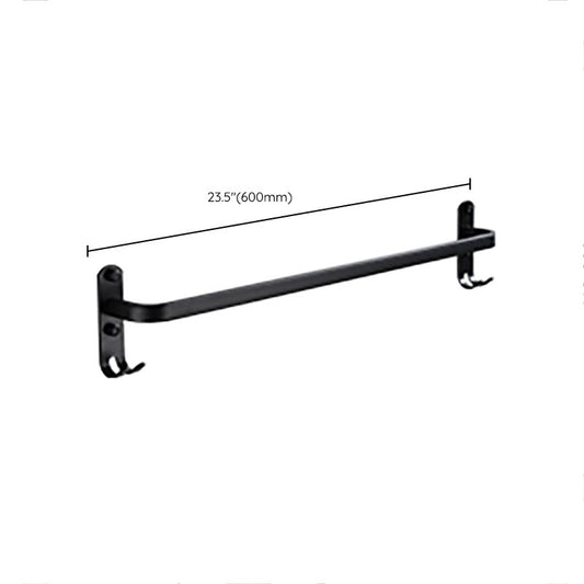 Contemporary Bathroom Accessory Set Black Finish Robe Hooks/Towel Ring Bar Clearhalo 'Bathroom Hardware Sets' 'Bathroom Hardware' 'Bathroom Remodel & Bathroom Fixtures' 'bathroom_hardware_sets' 'Home Improvement' 'home_improvement' 'home_improvement_bathroom_hardware_sets' 1200x1200_301113ee-134a-4ae5-8ff5-3d5fc550f946