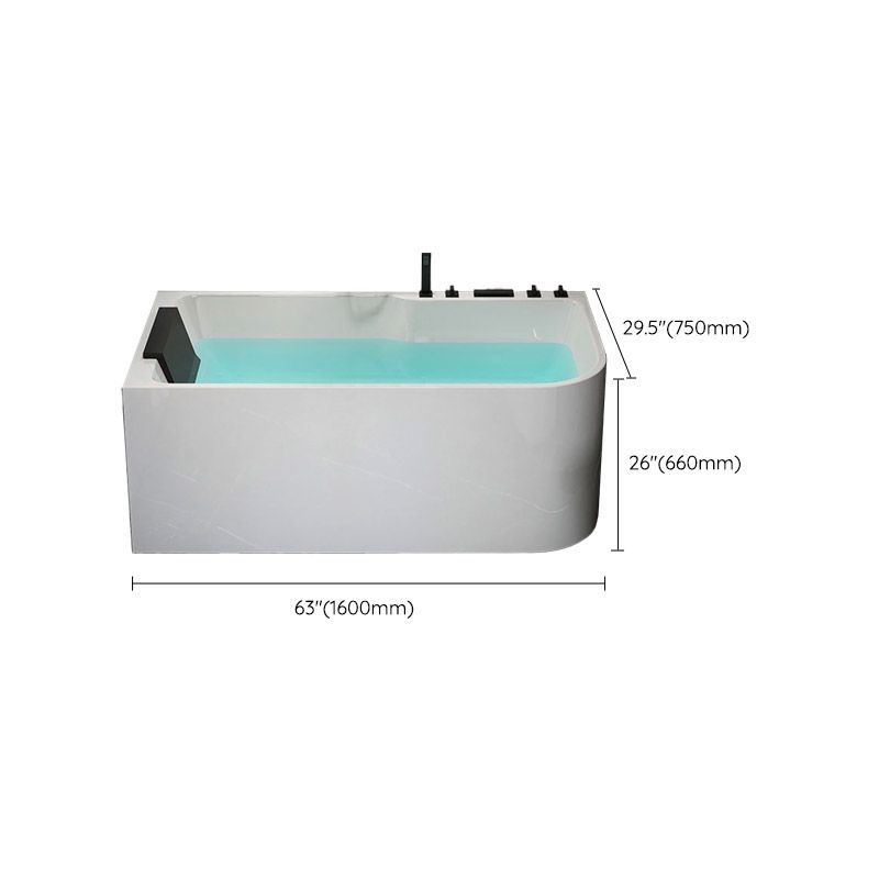 Modern White Rectangle Acrylic Bathtub Back to Wall with Drain Bath Tub Clearhalo 'Bathroom Remodel & Bathroom Fixtures' 'Bathtubs' 'Home Improvement' 'home_improvement' 'home_improvement_bathtubs' 'Showers & Bathtubs' 1200x1200_301385e2-fcee-446d-8b3f-06c16e865b3b