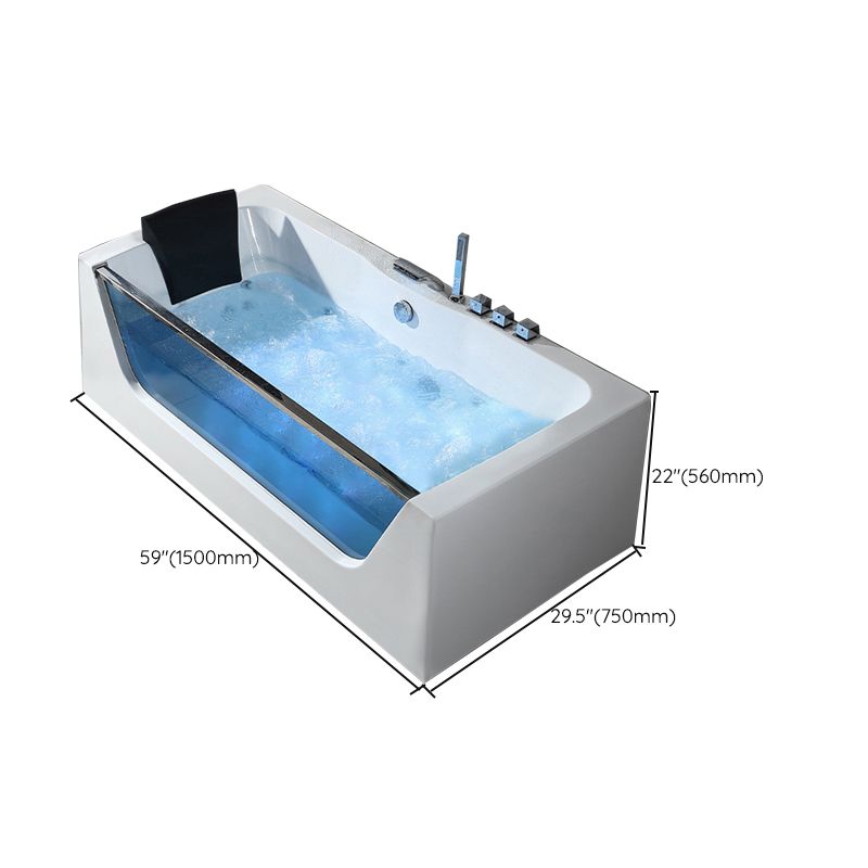 Contemporary Acrylic Back to Wall Bathtub Rectangle Air/Whirlpool/Soaking Bathtub Clearhalo 'Bathroom Remodel & Bathroom Fixtures' 'Bathtubs' 'Home Improvement' 'home_improvement' 'home_improvement_bathtubs' 'Showers & Bathtubs' 1200x1200_302f268d-0f9c-4922-9b28-a90b05fac87e