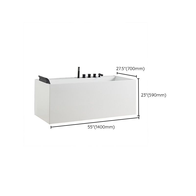 Modern White Rectangle Bathtub Acrylic Freestand Soaking Bathtub with Drain Bath Tub Clearhalo 'Bathroom Remodel & Bathroom Fixtures' 'Bathtubs' 'Home Improvement' 'home_improvement' 'home_improvement_bathtubs' 'Showers & Bathtubs' 1200x1200_3057c6bf-51a1-4856-a57a-ce45a33f07af