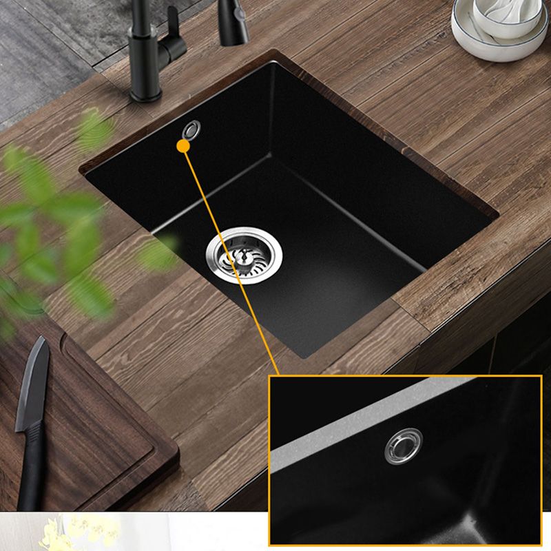 Black Undermount Kitchen Sink Single Bowl Quartz Sink with Faucet Clearhalo 'Home Improvement' 'home_improvement' 'home_improvement_kitchen_sinks' 'Kitchen Remodel & Kitchen Fixtures' 'Kitchen Sinks & Faucet Components' 'Kitchen Sinks' 'kitchen_sinks' 1200x1200_3067a4ea-ea8c-4bbb-99cc-3cfb9228b964