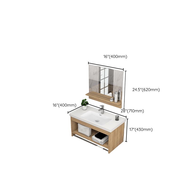 Modern Sink Vanity Rectangular Ceramic Top Single Wall Mount Vanity Clearhalo 'Bathroom Remodel & Bathroom Fixtures' 'Bathroom Vanities' 'bathroom_vanities' 'Home Improvement' 'home_improvement' 'home_improvement_bathroom_vanities' 1200x1200_3072f382-6107-417c-9b33-14b4f92239d1