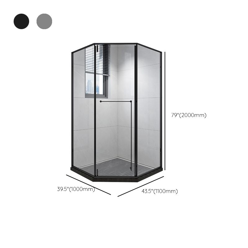 Framed Pivot Shower Enclosure Clear Matt Black Shower Enclosure Clearhalo 'Bathroom Remodel & Bathroom Fixtures' 'Home Improvement' 'home_improvement' 'home_improvement_shower_stalls_enclosures' 'Shower Stalls & Enclosures' 'shower_stalls_enclosures' 'Showers & Bathtubs' 1200x1200_30984eda-791f-46ab-9104-f201388cd565